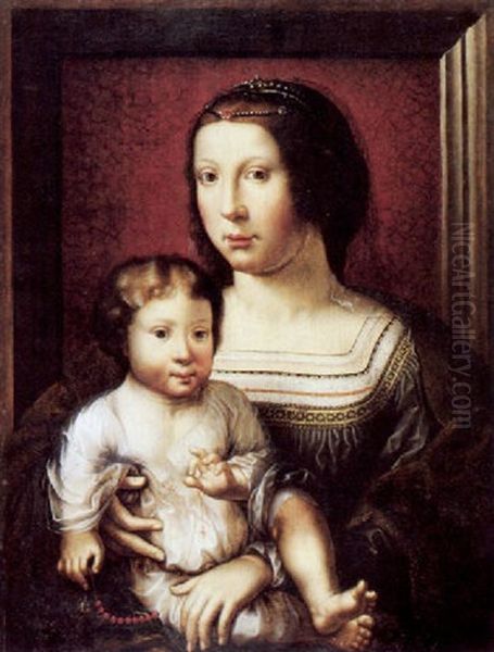 Madonna Mit Dem Gescheitelten Kind Oil Painting by Jan Gossaert