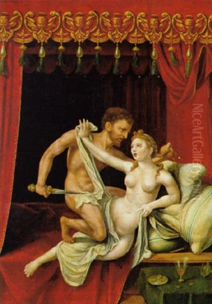 Tarqininius Und Lucretia Oil Painting by Jan Gossaert