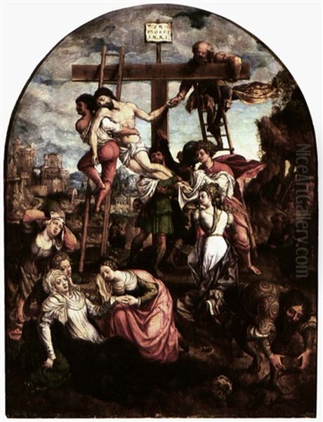 Descent From The Cross Oil Painting by Jan Gossaert