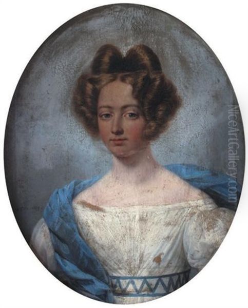 Portrait De Jeune Femme Oil Painting by Nicolas Louis Francois Gosse