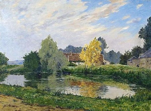 La Maison Au Bord De L'etang Oil Painting by Albert Gosselin