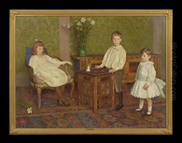 The Children Of L. Breitmeyer, Esq Oil Painting by Thomas Cooper Gotch