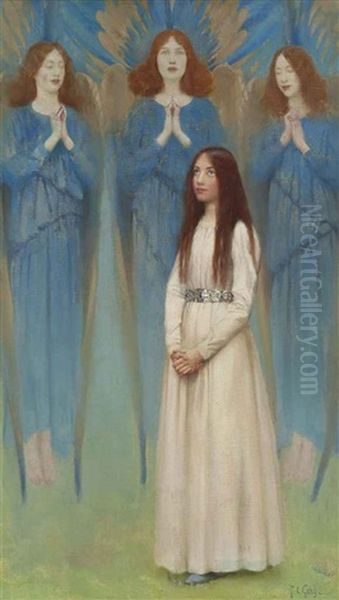 A Vision Of Angels Oil Painting by Thomas Cooper Gotch