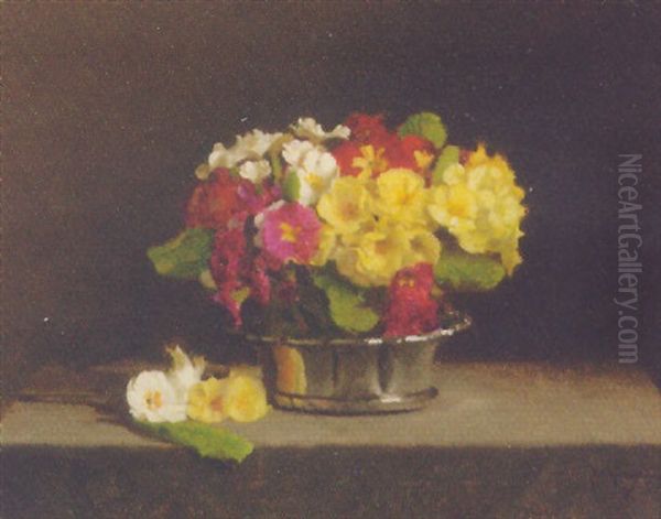 Polyanthus Oil Painting by Thomas Cooper Gotch