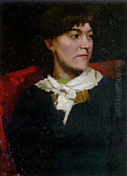 Portrait Of Caroline Oil Painting by Thomas Cooper Gotch