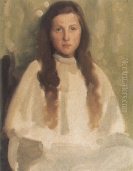 Rhona - A Study Oil Painting by Thomas Cooper Gotch