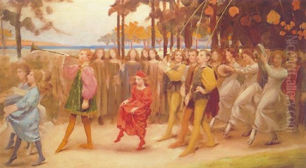 Golden Youth Oil Painting by Thomas Cooper Gotch