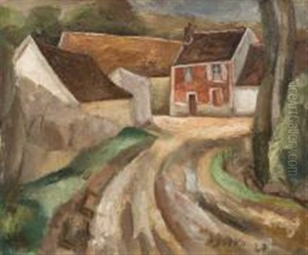 Village De Vendee Oil Painting by Jacques Gotko