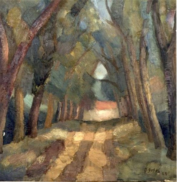 Chemin Boise Oil Painting by Jacques Gotko