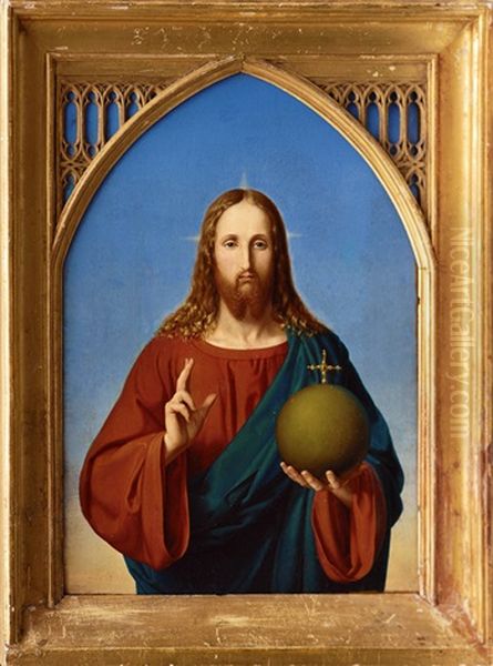 Christ Oil Painting by Johan Peter von Goetting