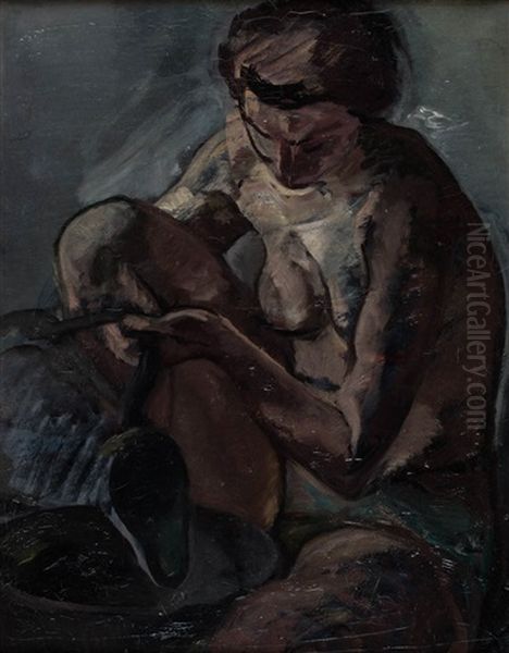 Kobieta Z Dzbanem Oil Painting by Leopold Gottlieb