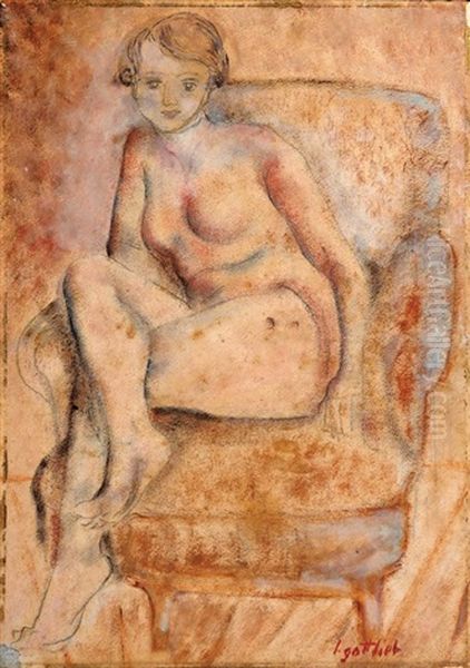 Girl On A Chair Oil Painting by Leopold Gottlieb