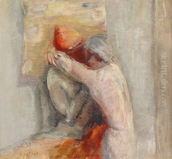 Lovers Oil Painting by Leopold Gottlieb