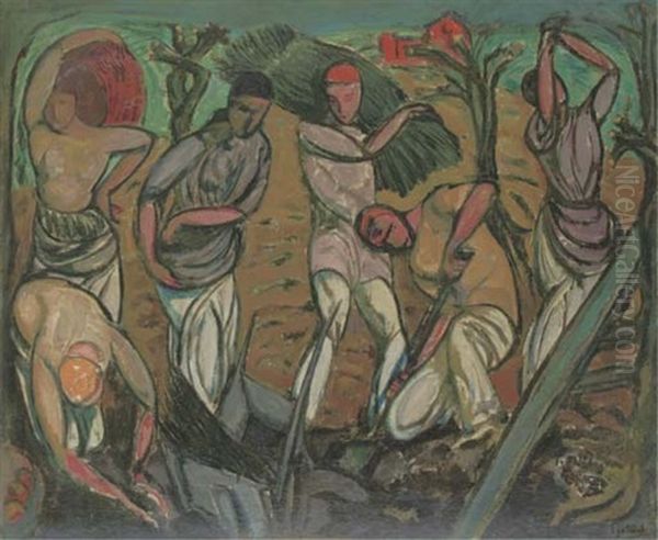 The Harvest Oil Painting by Leopold Gottlieb