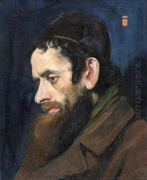 Portrait Of A Jew Oil Painting by Moritz Gottlieb