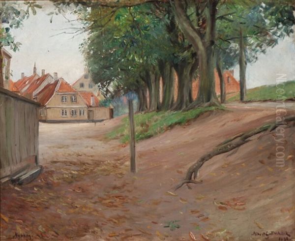 Near The Old Embankment In Nyborg Oil Painting by Albert Gottschalk