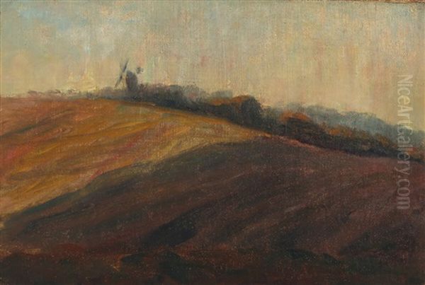 Landscape With A Windmill Oil Painting by Albert Gottschalk