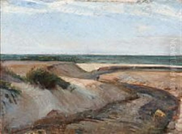 Strand Ved Vesterhavet Oil Painting by Albert Gottschalk