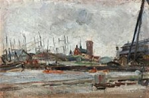 Helsingor Skibsvaerft Oil Painting by Albert Gottschalk