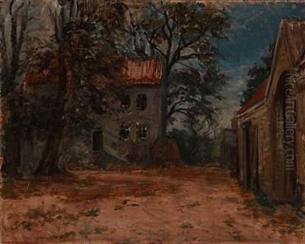 At Rodegard Farm In Sundbyoster Village, Amager Oil Painting by Albert Gottschalk