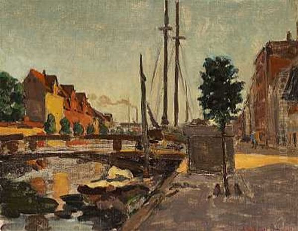 Parti Fra Christianshavn Oil Painting by Albert Gottschalk