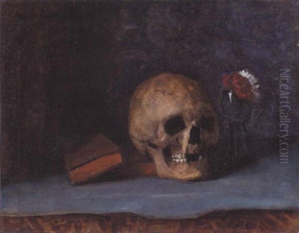 Nature Morte Med Dodningehoved Oil Painting by Albert Gottschalk