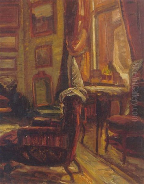 Interior Fra Moderens Stue, Platanvej Oil Painting by Albert Gottschalk