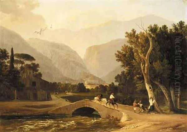 Piedimonte D'alife Oil Painting by Carl (Karl) Wilhelm Goetzloff