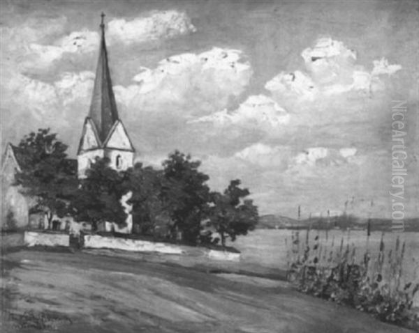 Kleine Kirche Am Chiemsee Oil Painting by Paul Goetz-Racknitz