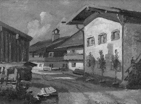 Dorfstrase Oil Painting by Paul Goetz-Racknitz