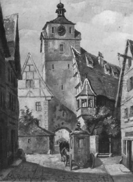 Postkutsche In Der Altstadt Oil Painting by Paul Goetz-Racknitz