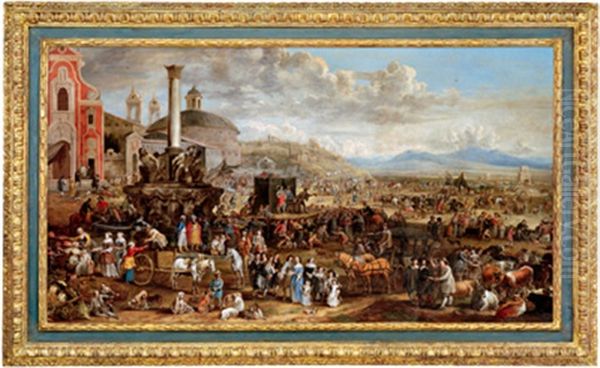 Ein Romischer Jahrmarkt Oil Painting by Antoon Goubau