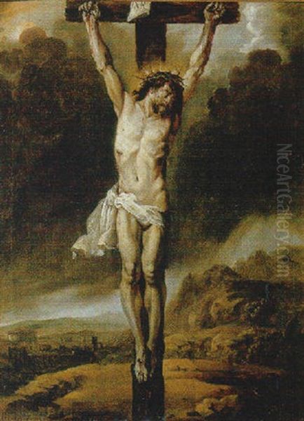 La Crucificacion Oil Painting by Antoon Goubau