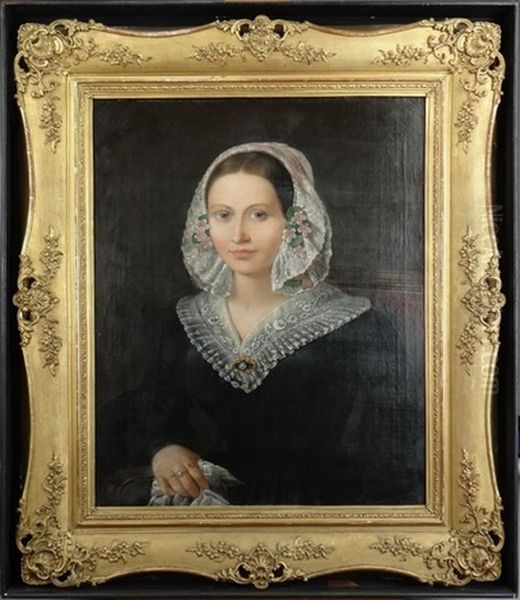 Portrait De Dame De Qualite Oil Painting by Innocent Louis Goubaud