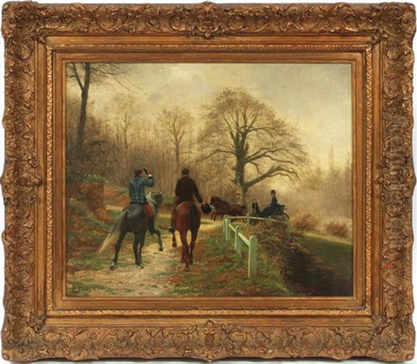 Morning Canter Oil Painting by Jean Richard Goubie