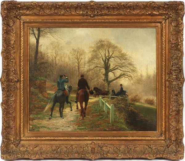 Morning Canter Oil Painting by Jean Richard Goubie