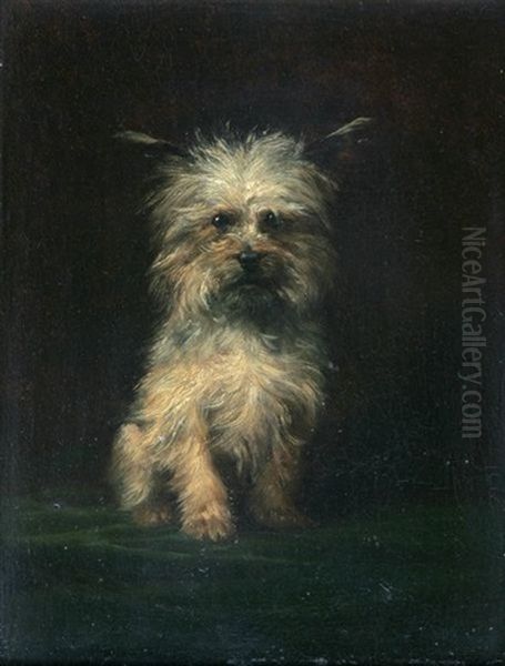 Portrait De Chien Oil Painting by Jean Richard Goubie