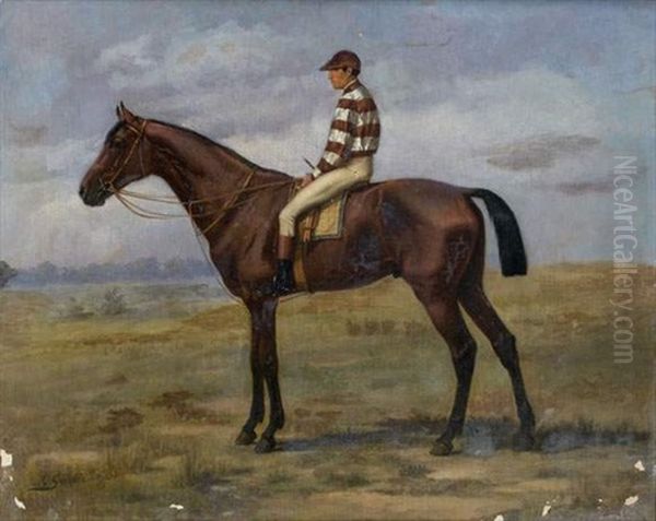 Jockey Sur Son Cheval Oil Painting by Jean Richard Goubie