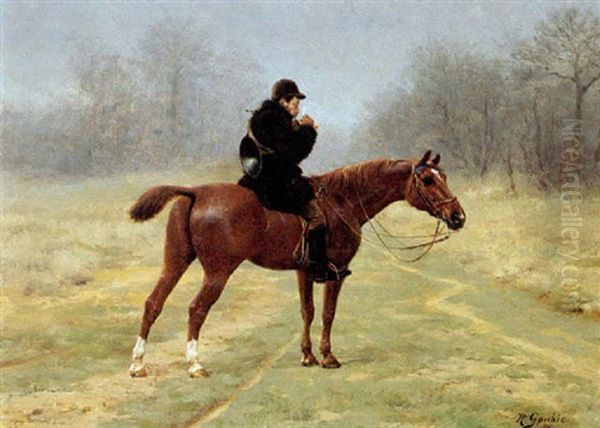 Master Of The Hounds Oil Painting by Jean Richard Goubie