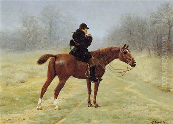 Master Of The Hounds Oil Painting by Jean Richard Goubie