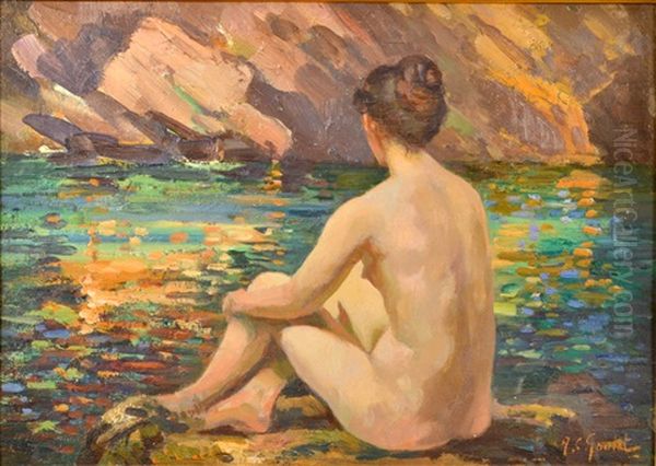 Reflections (nude Study) Oil Painting by Alexander Carruthers Gould