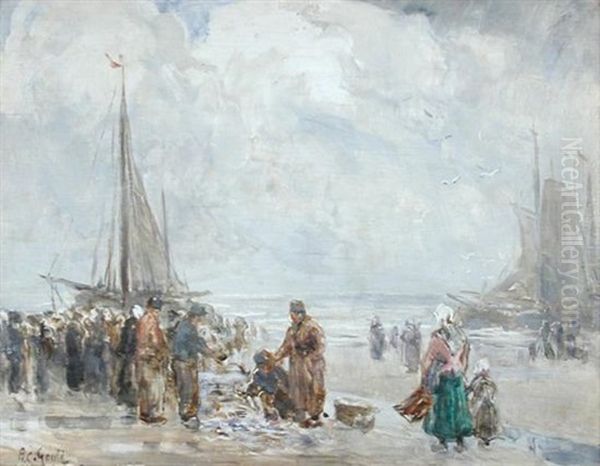 On The Beach, Scheveningen, Holland Oil Painting by Alexander Carruthers Gould