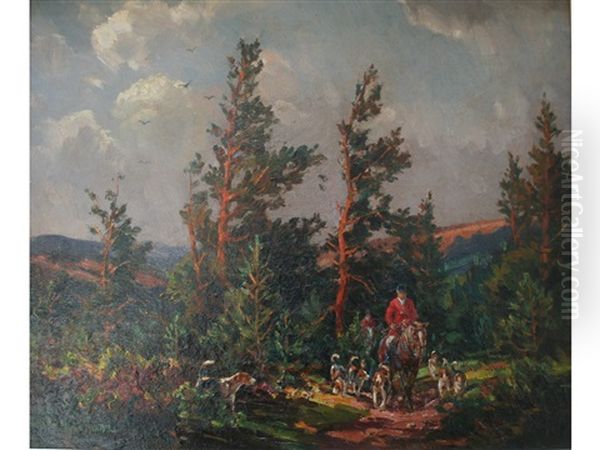 Exmoor Vale Hunt (at Webber's Post) Oil Painting by Alexander Carruthers Gould