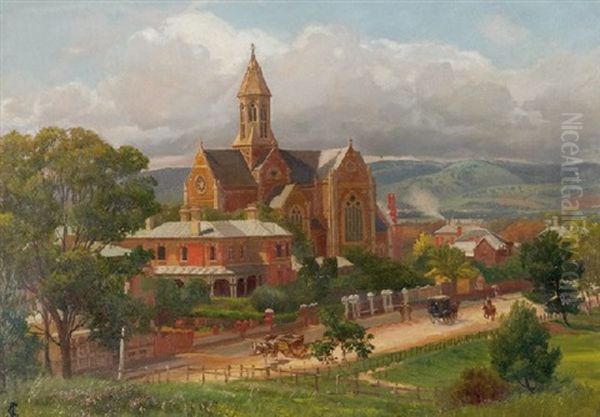 The Cathedral, Adelaide Oil Painting by Edmund Gouldsmith