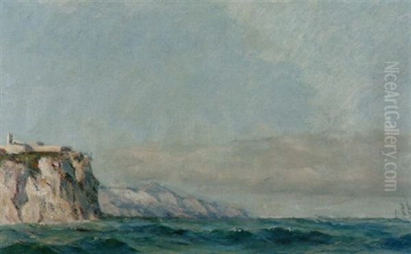 Falaises Pres La Mer Oil Painting by William De Goumois