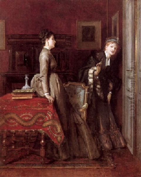 Overheard Oil Painting by Jules Adolphe Goupil