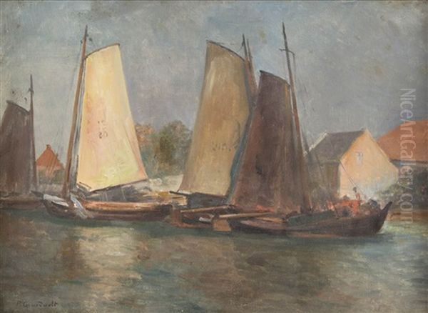 Bateaux Oil Painting by Pierre Gourdault