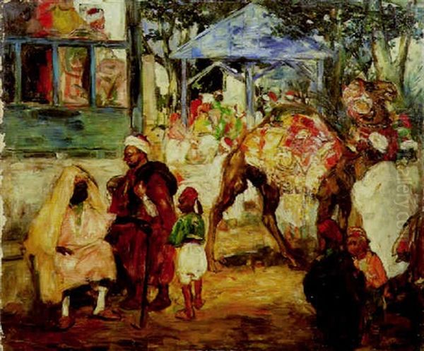 Scene De Rue, Tunisie Oil Painting by Pierre Gourdault