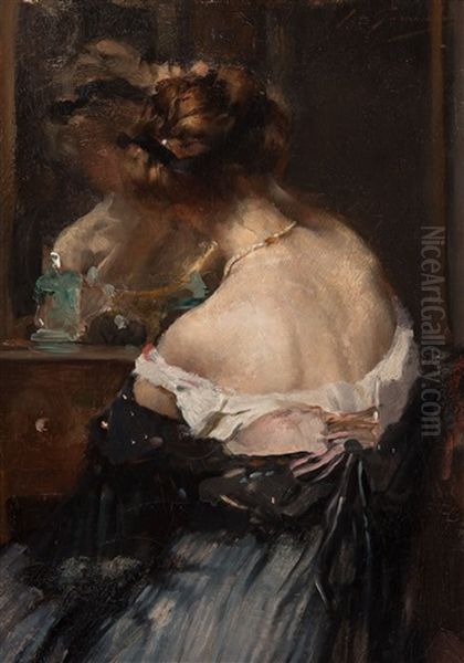 La Toilette Oil Painting by Jean Leon Henri Gouweloos