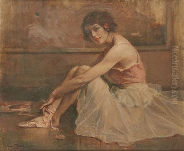 Danseuse Au Repos Oil Painting by Jean Leon Henri Gouweloos